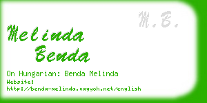 melinda benda business card